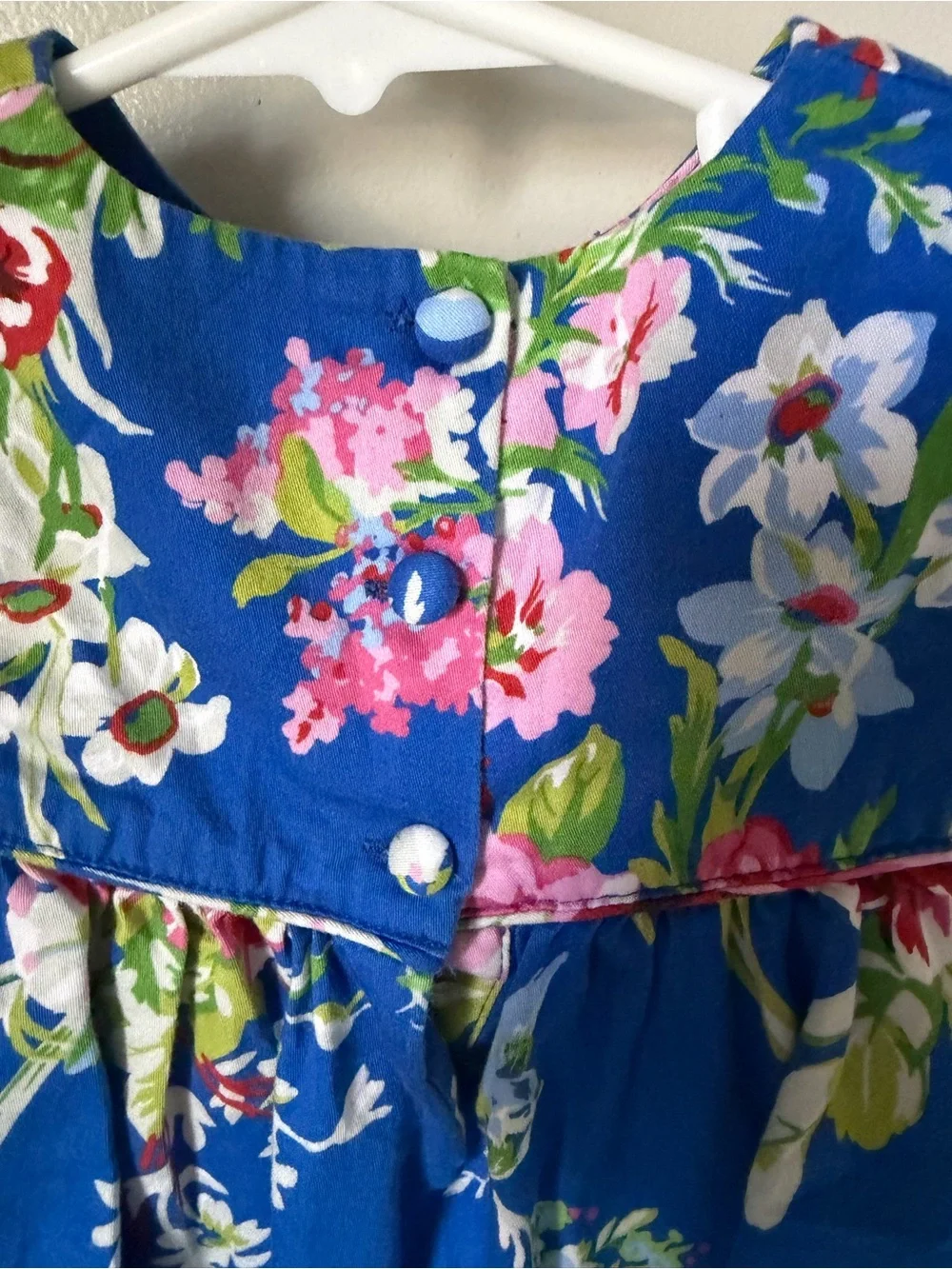 Ralph Lauren Girls 3M Blue Floral Cotton Romper One-Piece Short Sleeve Baby